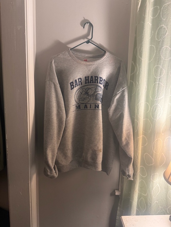 Bar harbor print sweatshirt Hanes size large - Picture 3 of 4